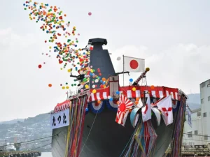 防衛省向け3,900トン型護衛艦「たつた」の命名・進水式を長崎で実施
