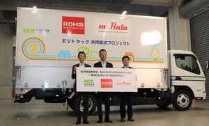 日本通運、村田製作所・ロームと連携し 電子部品業界初のEVトラックによる共同輸送を開始